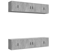 (concrete grey) vidaXL TV Cabinet Set TV Unit Set Sideboard TV Stand 6 Piece Engineered Wood