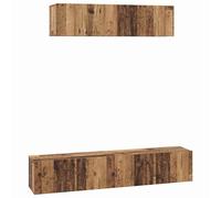 TV Cabinet Set Wall-mounted 4 pcs Engineered Wood Storage Media Console vidaXL