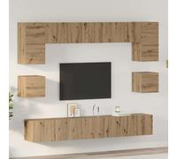 TV Cabinet Set Wall-mounted 8 pcs Artisan Oak Engineered Wood