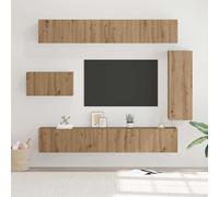 TV Cabinet Set Wall-mounted 8 pcs Artisan Oak Engineered Wood