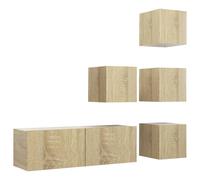 TV Cabinet Set Engineered Wood Modern Storage Unit Entertainment Center vidaXL
