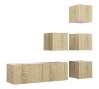 TV Cabinet Set Engineered Wood Modern Storage Unit Entertainment Center vidaXL