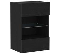 TV Cabinet Set with LED Strip Lights Engineered Wood Wall Storage vidaXL