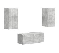 TV Cabinet Set with Shelf Wall-mounted 2 pcs Engineered Wood Media vidaXL