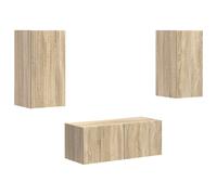 TV Cabinet Set with Shelf Wall-mounted 2 pcs Engineered Wood Media vidaXL