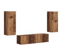 TV Cabinet Set with Shelf Wall-mounted 2 pcs Engineered Wood Stylish vidaXL