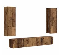 TV Cabinet Set with Shelf Wall-mounted 3 pcs Engineered Wood Unit vidaXL