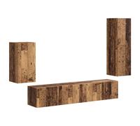 TV Cabinet Set with Shelf Wall-mounted 4 pcs Engineered Wood Furniture vidaXL