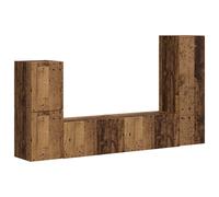 TV Cabinet Set with Shelf Wall-mounted 4 pcs Engineered Wood Media vidaXL