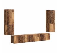 TV Cabinet Set with Shelf Wall-mounted 4 pcs Engineered Wood Stand vidaXL