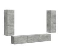 TV Cabinet Set with Shelf Wall-mounted 4 pcs Engineered Wood Stand vidaXL