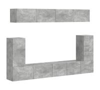 TV Cabinet Set with Shelf Wall-mounted 5 pcs Engineered Wood Modular vidaXL