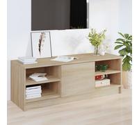 TV Cabinet Smoked Oak 102x35.5x36.5 cm Engineered Wood Compact Storage Unit Low