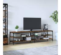 TV Cabinet Smoked Oak 200x30x50 cm Engineered Wood and Metal Berkfield Home Brown One Size