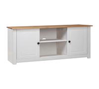 TV Cabinet Solid Pine Wood White 120x40x50 cm Rustic Retro Storage Unit