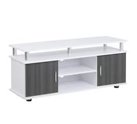 TV Cabinet Stand Entertainment Center Media Console Storage Grey & White