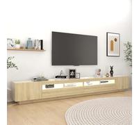 TV Cabinet Stand with LED Lights, Media Entertainment Television Wooden LED Unit