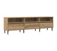 vidaXL 3 Door 3 Shelf Artisan Oak Wide TV Cabinet - Size: 44.5 x 150 x 30cm - Brown - Wilko