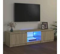 vidaXL TV Cabinet with LED Lights Black Living Room Hanging TV Stand Unit
