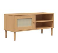 TV Cabinet TV Unit TV Stand Cabinet SENJA Rattan Look Solid Wood Pine vidaXL