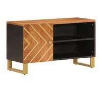 TV Cabinet Unit Stand Brown and Black Solid Wood Mango vidaXL