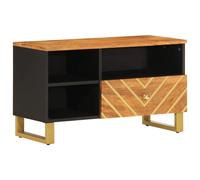 TV Cabinet Unit Stand Brown and Black Solid Wood Mango vidaXL