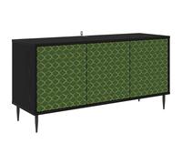 TV Cabinet with Door Black Oak Engineered Wood Media Storage Home Ample vidaXL