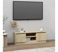 Vidaxl Tv Cabinet With Door Sonoma Oak 102X30X36 Cm, Brown