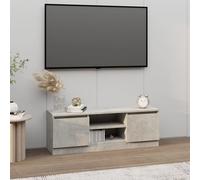 vidaXL TV Cabinet with Door, Concrete Grey - Spacious Entertainment Media Stand with Easy Assembly, Engineered Wood Material for Durability, Ideal for Living Room and Bedroom.