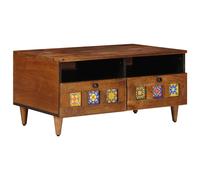 vidaXL TV Cabinet with Drawer Walnut 70 x 33 x 46 cm Solid Mango Wood