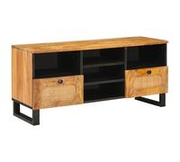 vidaXL TV Cabinet with Drawer Brown 100 x 33 x 46 cm Solid Mango Wood, Living Ro