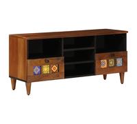 vidaXL TV Cabinet with Shelf Natural 100 x 33 x 46 cm Solid Mango Wood
