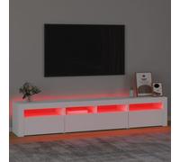 vidaXL TV Cabinet with LED Lights White 210x35x40 cm, White