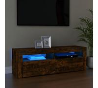 TV Cabinet with LED Lights Black Hifi Stand Desk Unit vidaXL