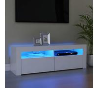 TV Cabinet with LED Lights Black Hifi Stand Desk Unit vidaXL
