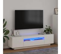 Vidaxl Tv Cabinet With Led Lights White 160X35X40 Cm