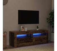 (old wood) vidaXL TV Cabinet with LED Lights Entertainment Centre TV Stand Media TV Unit