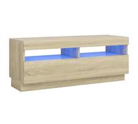 vidaXL TV Cabinet with LED Lights White 100x35x40 cm