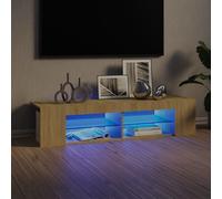 vidaXL TV Cabinet with LED Lights Sonoma Oak Hifi Stand Living Room Furniture