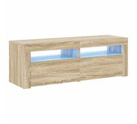 vidaXL TV Cabinet with LED Lights Sonoma Oak Hifi Stand Living Room Furniture