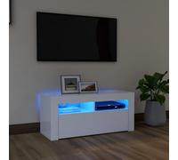 vidaXL TV Cabinet with LED Lights White Hifi Stand Desk TV Unit Hifi Cabinet