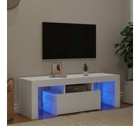 vidaXL TV Cabinet with LED Lights White Hifi Stand Desk TV Unit Hifi Cabinet