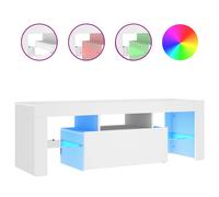 vidaXL TV Cabinet with LED Lights White Hifi Stand Desk TV Unit Hifi Cabinet