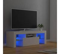 vidaXL TV Cabinet with LED Lights White Hifi Stand Desk TV Unit Hifi Cabinet