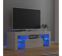 vidaXL TV Cabinet with LED Lights High Gloss White Hifi Stand Stereo Cabinet