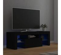 vidaXL TV Cabinet with LED Lights Black Hifi Stand Desk TV Unit Hifi Cabinet