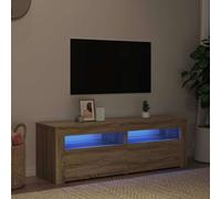 vidaXL TV Cabinet with LED Lights Sonoma Oak Hifi Stand Living Room Furniture