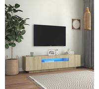 TV Cabinet with LED Lights Sonoma Oak 160x35x40 cm