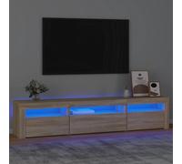 TV Cabinet with LED Lights Sonoma Oak 195x35x40 cm Berkfield Home Brown One Size