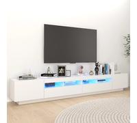 vidaXL TV Cabinet with LED Lights White 260x35x40 cm TV Stand Hifi Cabinet Set